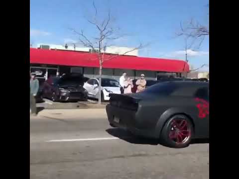 RECKLESS HELLCAT DRIVER LOSES CONTROL AND FLIPS A TRUCK AT CARS AND COFFEE **DONT BE THIS GUY*** 🤯