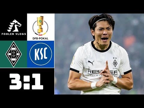 GLADBACH VS KARLSRUHE HIGHLIGHTS | BORUSSIA MIT ERSTEM HEIMSIEG | DFB POKAL STADIONVLOG ⚽️🏆