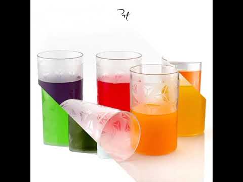 UNBREAKABLE PLASTIC DIAMOND DESIGN DRINKING GLASS (PACK OF 6) (BROWN BOX PACK)