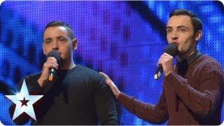 Richard and Adam singing The Impossible Dream Week 2 Auditions