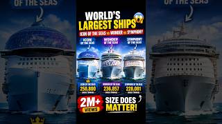 World's Largest Ships 😱 | Icon of the Seas vs Wonder vs Symphony 🚢 #facts​ #shorts​🌊 #ship​
