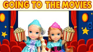 Download lagu Going to the movies ! Elsa & Anna toddlers - popcorn - Barbie dolls mp3