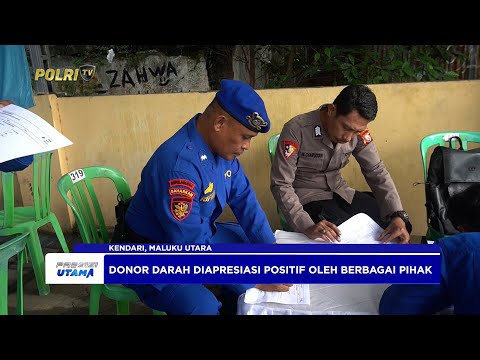 DITPOLAIRUD POLDA MALUT GELAR BAKTI KESEHATAN DAN DONOR DARAH SAMBUT HUT KE-75 POLAIRUD