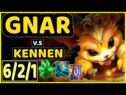 GNAR vs KENNEN - 6/2/1 KDA TOP CHALLENGER GAMEPLAY - KR
