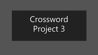 Crossword | Demonstration | Project 3 | CS50 AI