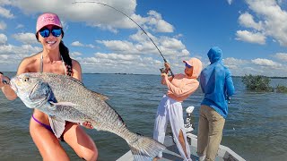Her First Big Black Drum! | Inshore Fishing Yankeetown 