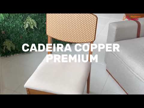 Video thumbnail of Conjunto com 2 Cadeiras MDF Copper Premium para Sala de Jantar Moderna Mobília