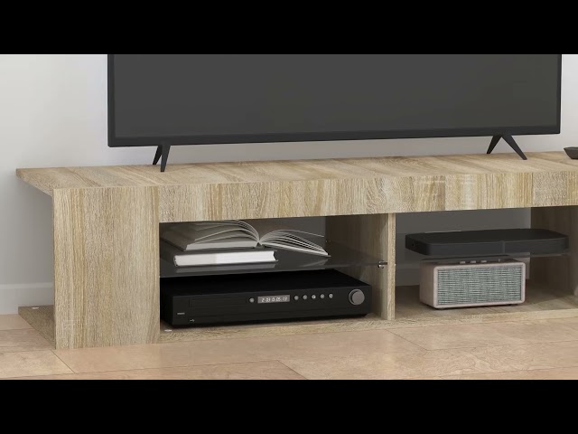 Video Teaser für 804232 vidaXL TV Cabinet with LED Lights Sonoma Oak 135x39x30 cm