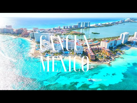 Flying Over Cancun Mexico (4K), relaxing flute and piano sound with beautiful nature.