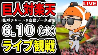 【巨人ライブ】6/10 巨人 対 東北楽天イーグルスの交流戦をみんなで応援するライブ！読売ジャイアンツ戦を生配信中！！