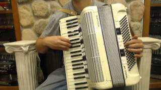 Video thumbnail for 1707 - Cream Hohner Tango VM LMMM 120 $795 by Liberty Bellows