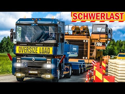 ETS 2: SCHWERTRANSPORT in Norwegen - BAUMASCHINEN-Transport mit Renault Integral!