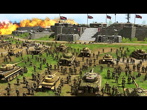 I built the Largest WW2 British Army MEGA-FORTRESS vs 6,000 GERMAN ARMY Siege! - Gates of Hell