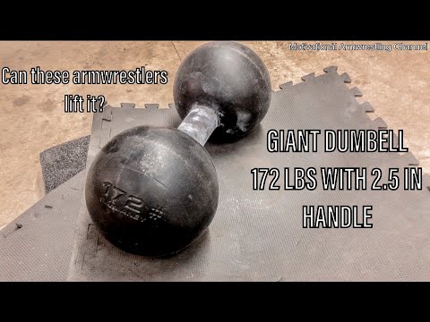 Chuck Fish Birthday practice | Can these ARMWRESTLERS lift GIANT Dumbell?