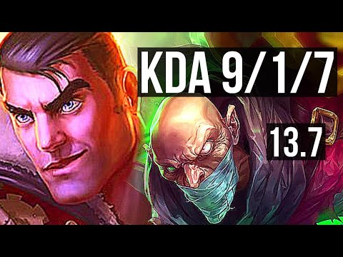JAYCE vs SINGED (TOP) | 9/1/7, 67% winrate, Legendary | KR Master | 13.7