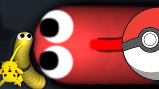Slither.io Pokemon Pikachu Skin Mod Tiny Snake Beast! (Slither.io Slow Motion Gameplay)