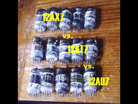 DIFFERENCE of GAIN 12AU7 vs 12AT7 vs 12AX7 Preamp Tube comparison shootout