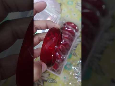 Antique multocolor diamond cut glass bangles