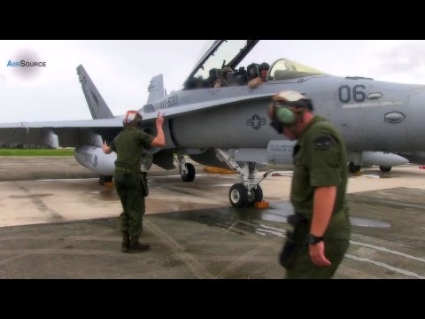 U.S. Marines F-18 Hornets Preflight Checks