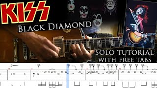 Kiss - Black Diamond 1st guitar solo lesson, studio & live (with tablatures and backing tracks)