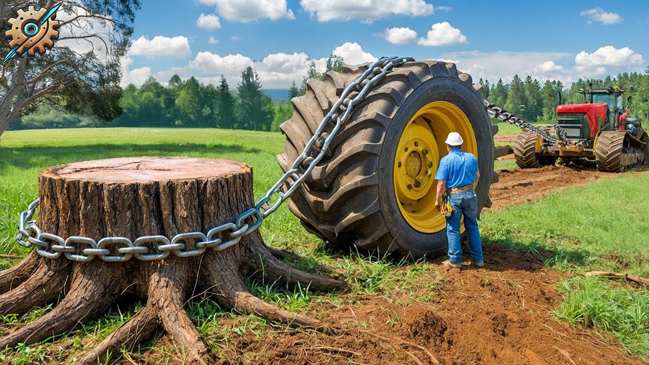 Extreme Dangerous Fastest Big Chainsaw Cutting Tree Machines | Monster Stump Removal Excavator #4