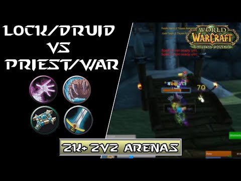 Warlock/Druid v Priest/Warrior | TBC Classic S1 | 2k+ 2v2 Arena | Lunyx
