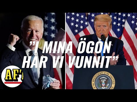 Trump och Bidens tal på valnatten – båda tror på seger