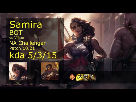 Samira Bot & Leona vs Viktor & Pantheon - NA Challenger 5/3/15 Patch 10.21 Gameplay