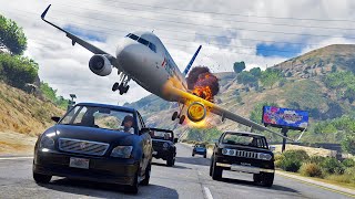 Airplane Emergency Landing on a Highway After Turbulence - GTA 5