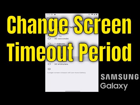 How To Change Screen Timeout Period On Android (Samsung Galaxy)