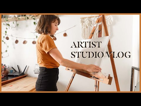 ARTIST STUDIO VLOG 05 ✶ Trying oil painting for the first time, glazing + ceramics!