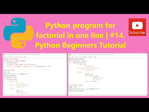 Factorial One Line Python Program With Source Code 14 Python Beginners Tutorial Shorts