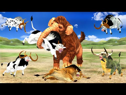 , title : 'Zombie Mammoth Vs Big Bulls Cartoon Cow Mammoth Vs Bull Animal Revolt Epic Battle'