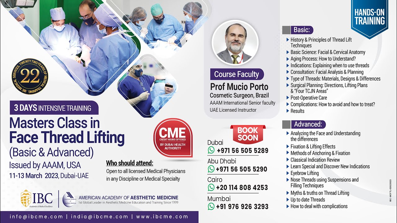 Master Class In Face Thread Lifting (Basic & Advanced)