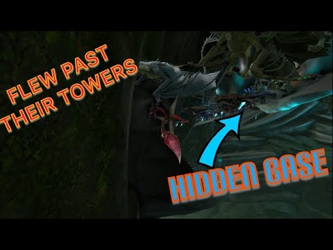 C- SPINNING INTO THEIR HIDDEN BASE PAST THEIR TEK TOWER, ARK OFFICIAL PVP