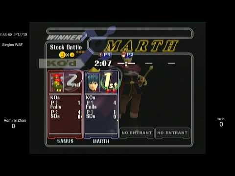 GSS 68 SSBM - Admiral Zhao (Samus) vs. tazio (Marth) - Melee WSF
