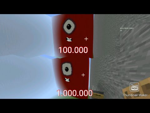 Numberblocks in minecraft: 1, 10, 100, 1.000, 10.000, 100.000 and 1.000.000