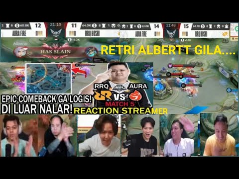 LING ALBERTT MENGGILA! EPIC COMEBACK TERGILA RRQ! REACTION STREAMER! RRQ VS AURA GAME 5!