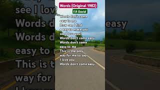 Words (original 1982) song by F.R.David #songlyrics #music