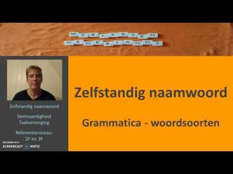 Zelfstandig naamwoord Grammatica woordsoorten