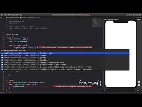 SwiftUI - Composing Complex Interfaces - Section 3: Add Rows of Landmarks (Xcode 11)