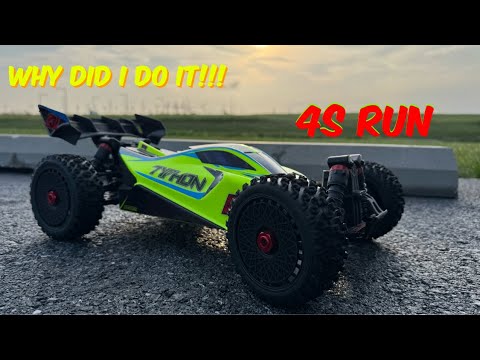 Will the typhon 223s holdup on a 4s speed run and parking lot rip. Did Arrma make a 4s test car.