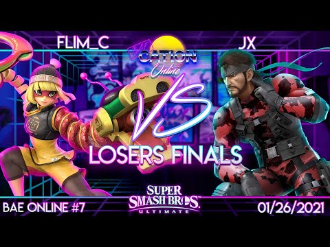 Baecation Online #7 - SSBU Singles - Flim_C (Min-Min) vs JX (Snake) -  Losers Finals