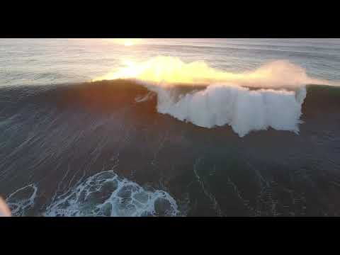 Grant Twiggy Baker on Kai Lenny's Board at Mavericks 2018