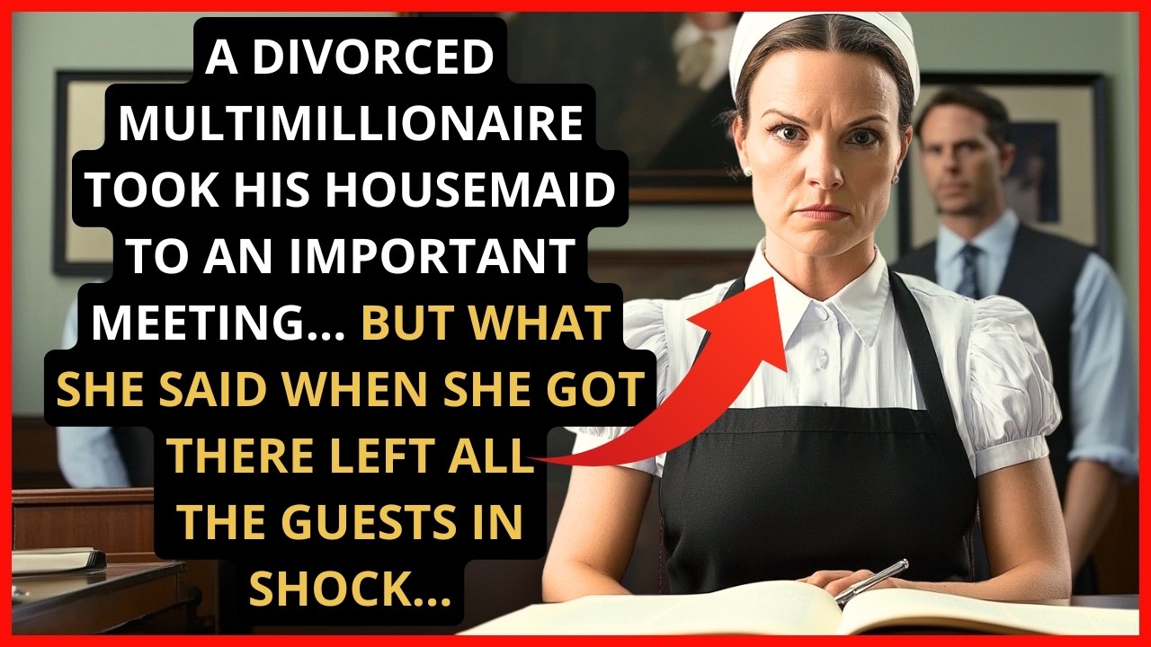A divorced multimillionaire took his HOUSEMAID to an important meeting... But what she said when...