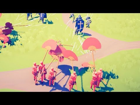 Fan Bearer vs Knights and Catapults Challenge - Totally Accurate Battle Simulator TABS