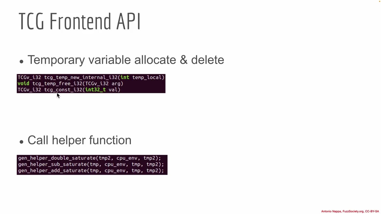 06 03 QEMU Internals TGC Frontend v1 Arch1901 From Zero To QEMU