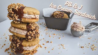 PB & J Ice Cream Sandwich | How To Make Ice Cream Sandwich Cookies | Cookies p/ Sanduíche de Sorvete