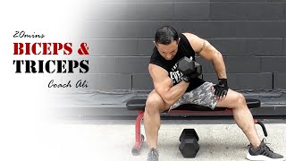 Follow Along ARM Workout For Strength & Muscles. Biceps & Triceps Dumbbell Workout.
