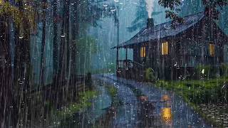 Deep Sleep Tonight ⚡ No Ads | Heavy Rain & Thunder on Tin Roof for Relax and Study